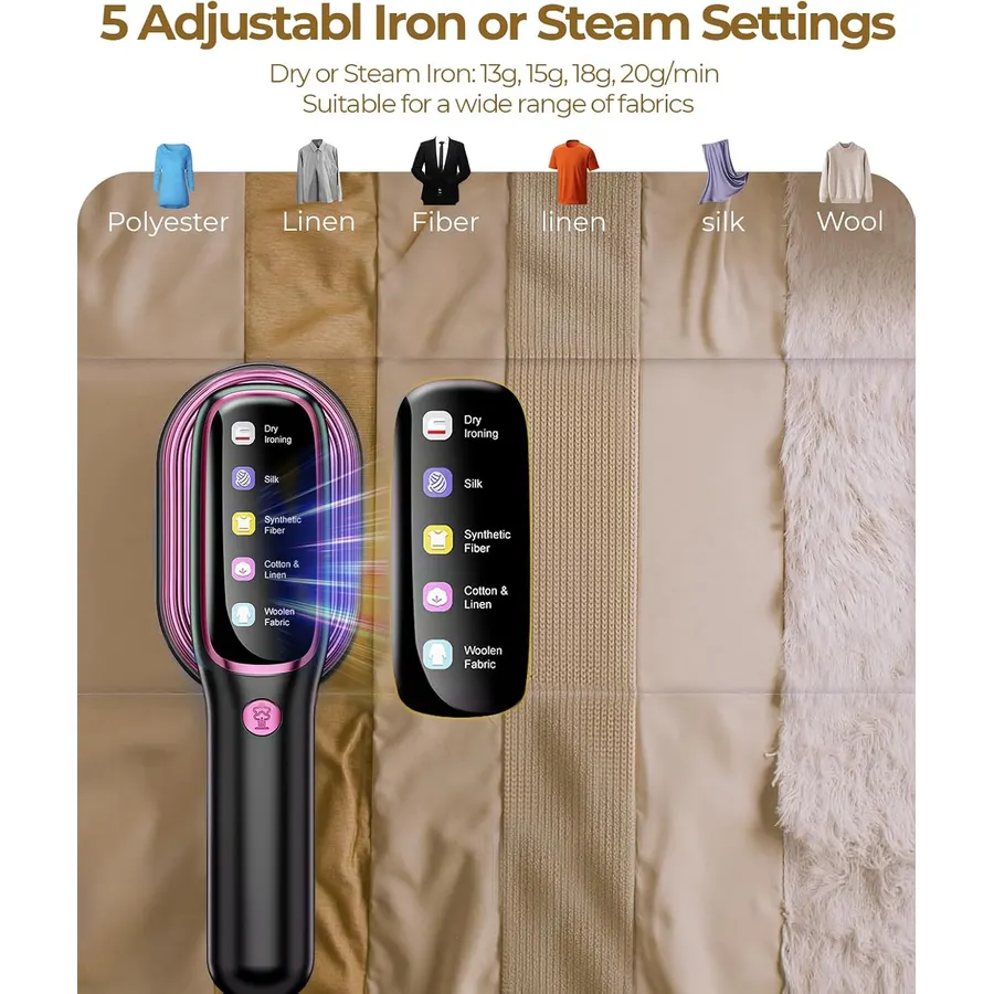 Five Settings Matched to Your Fabric: YOZLNFO travel steamer